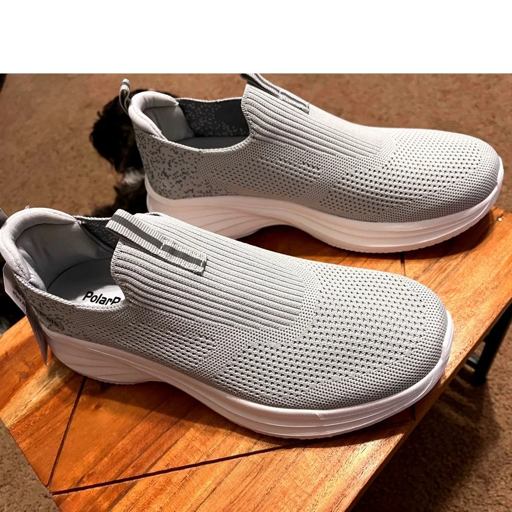 PolarPals Women's Gray‎ Slip On Knit Comfort Sneakers Size EU40/US 9.5 NWB